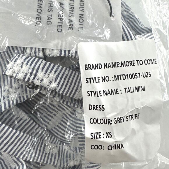 More To Come Women's Grey Stripe Tali Mini Dress Size XS - Picture 3 of 8